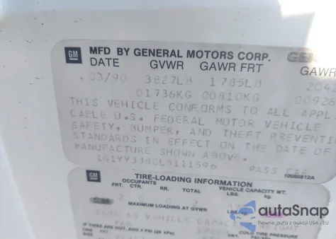 1990 Chevrolet Corvette from USA, damaged, VIN 1G1YY3380L5111596